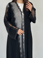C RTW 2303 Black Lace Abaya