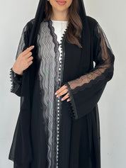 C RTW 2303 Black Lace Abaya
