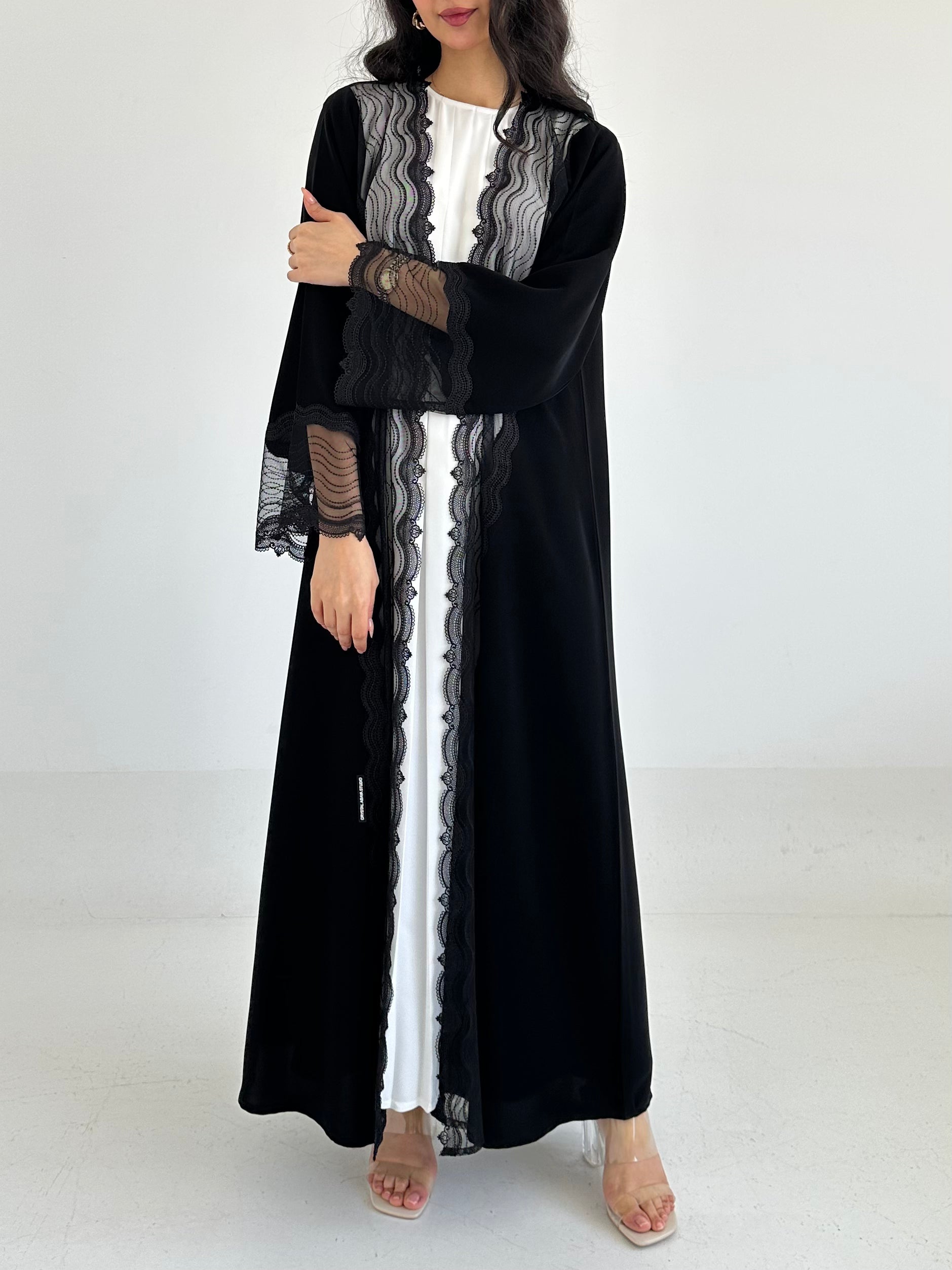 C RTW 2337 Black Lace Abaya