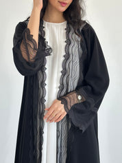 C RTW 2337 Black Lace Abaya