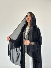 C RTW 2337 Black Lace Abaya