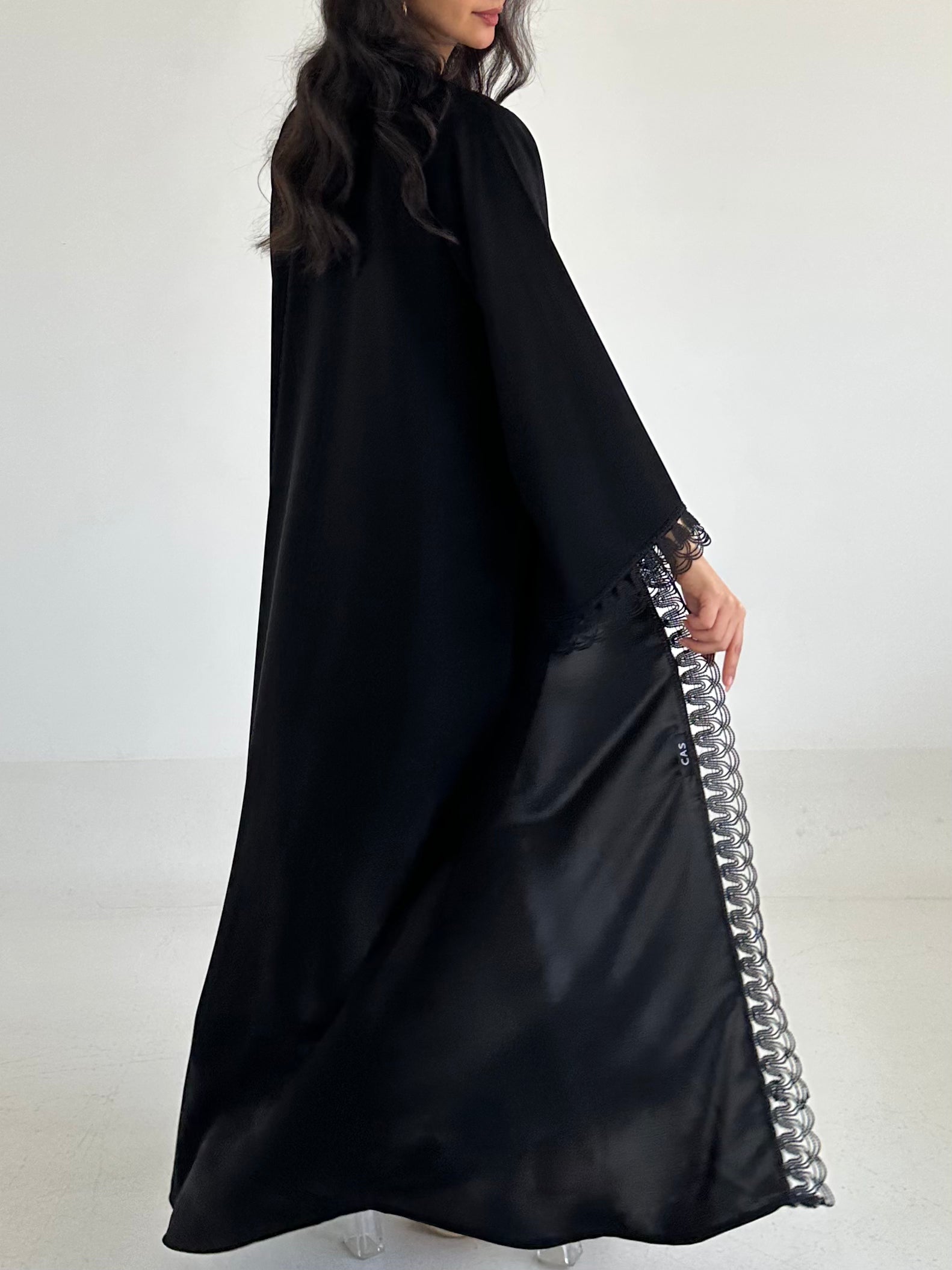 C RTW 2342 Black Lace Abaya