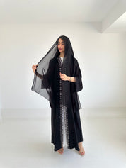 C RTW 2342 Black Lace Abaya