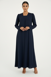 C RTW 2386-01 Navy Blue Striped Abaya