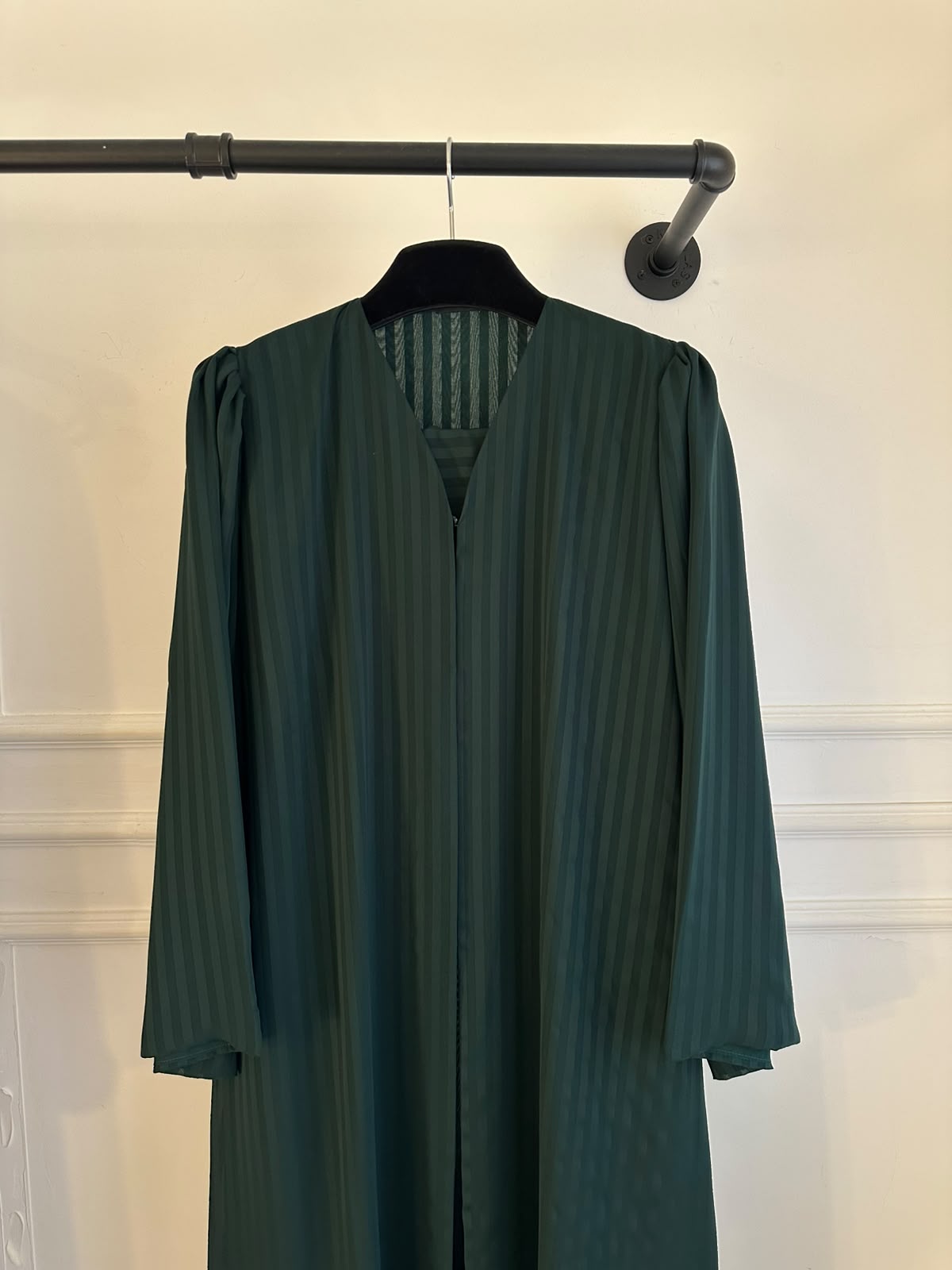 C RTW 2386-03 Forest Green Striped Abaya