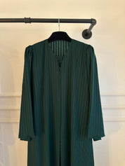 C RTW 2386-03 Forest Green Striped Abaya