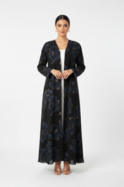 C RTW 2389-04 Black Blue Printed Abaya
