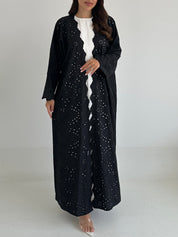 C RTW 2392 Black Embroidered Abaya