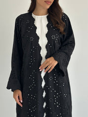 C RTW 2392 Black Embroidered Abaya