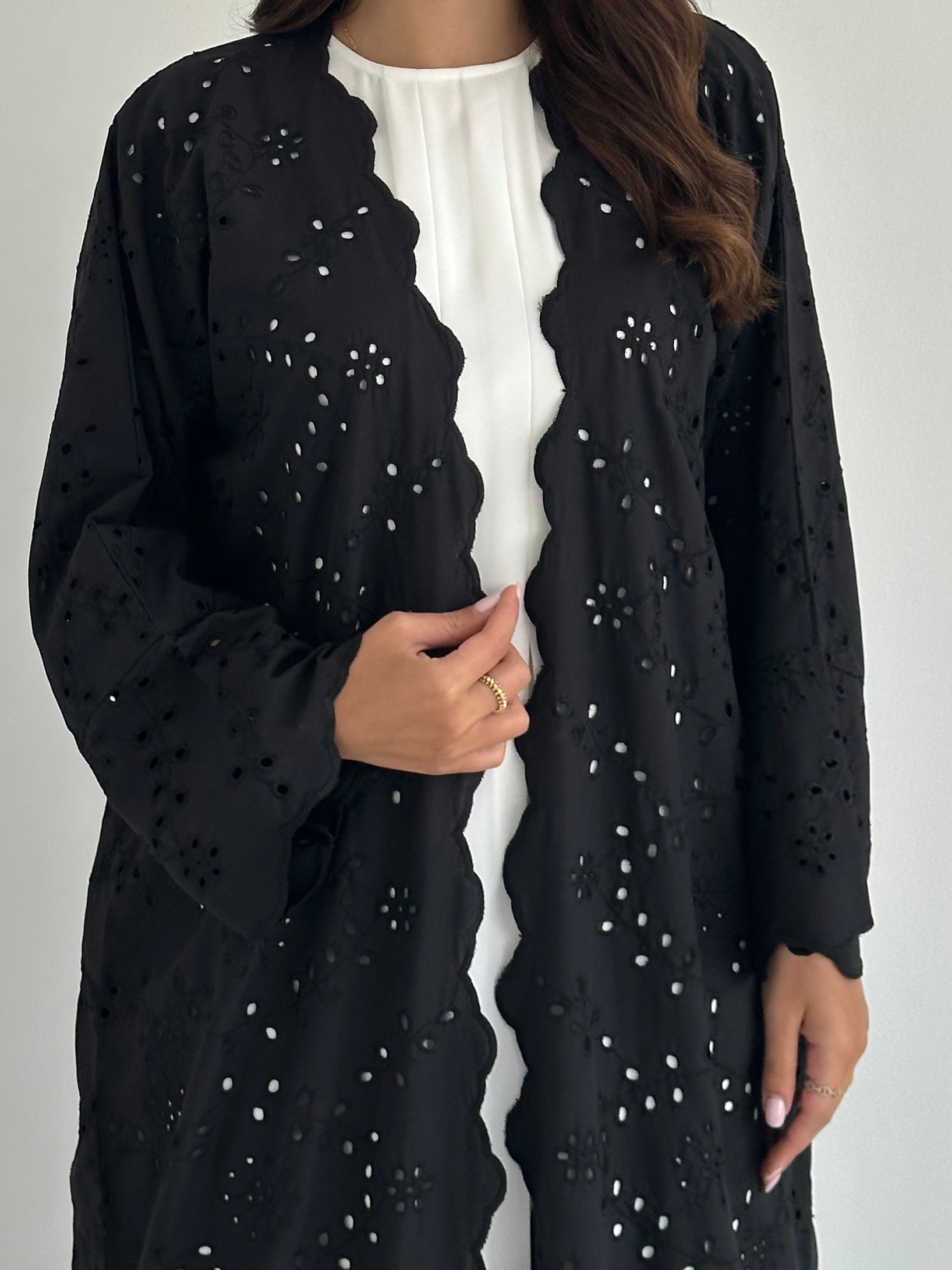 C RTW 2392 Black Embroidered Abaya
