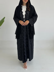 C RTW 2392 Black Embroidered Abaya