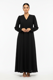 C RTW 2454 Black Striped Abaya