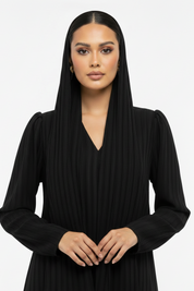C RTW 2454 Black Striped Abaya