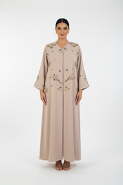 C RTW 2464 Light Pink Floral Beaded Abaya