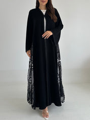 C RTW 2495 Black Lace Abaya
