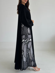 C RTW 2495 Black Lace Abaya