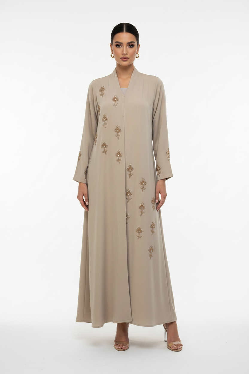 C RTW 2516 Sandstone Beaded Abaya