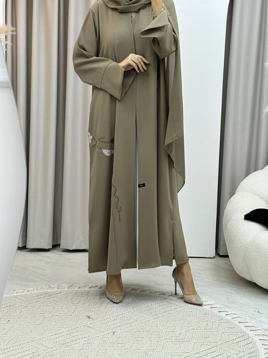 C RTW Army Green Sequins Abaya