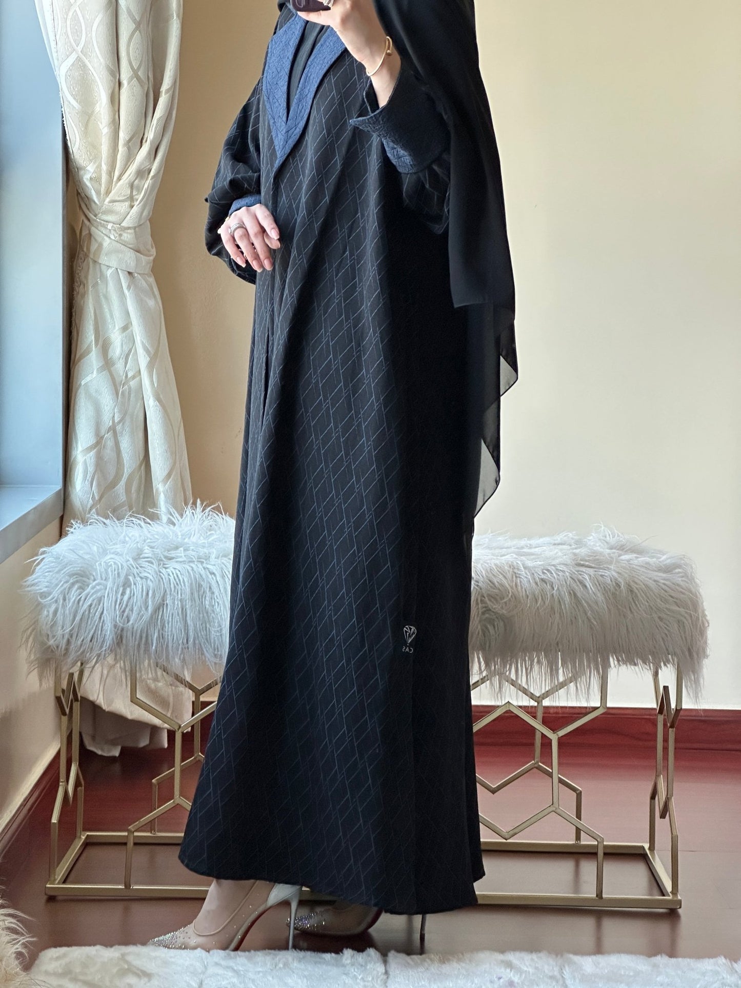 C - RTW - Black - Blue - Work - Abaya - Set - 92