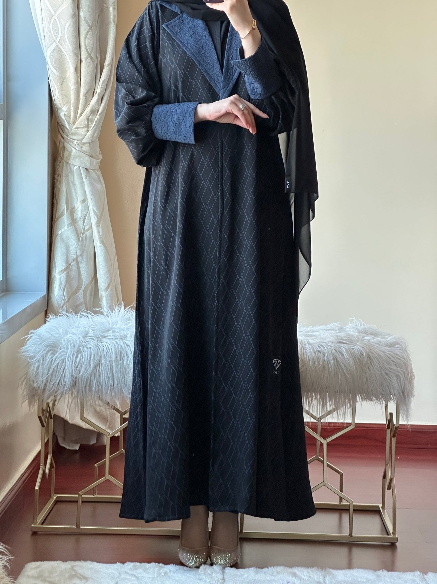 C - RTW - Black - Blue - Work - Abaya - Set - 92