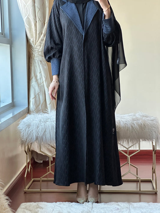 C - RTW - Black - Blue - Work - Abaya - Set - 92