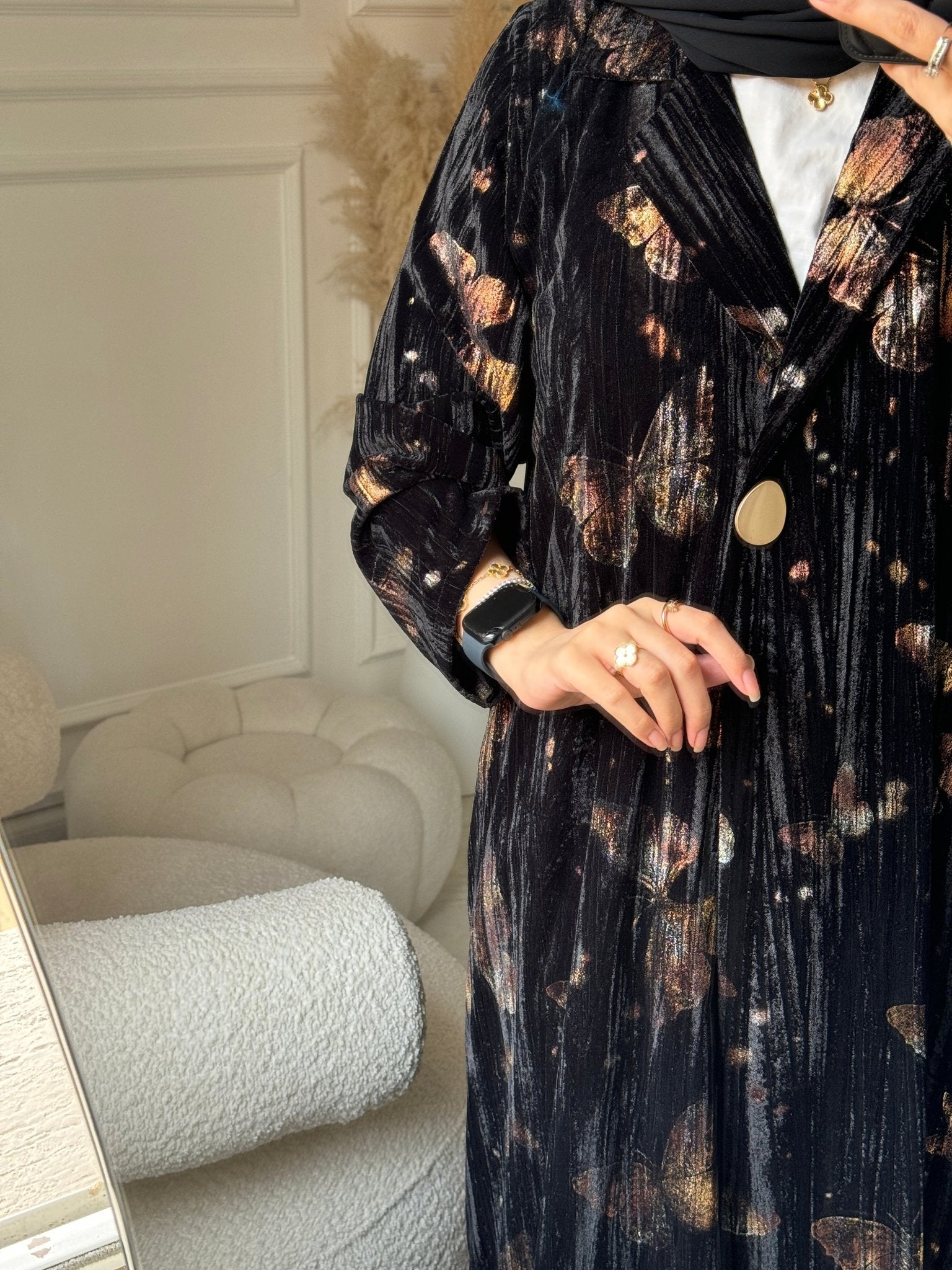 C RTW Black Butterfly Abaya