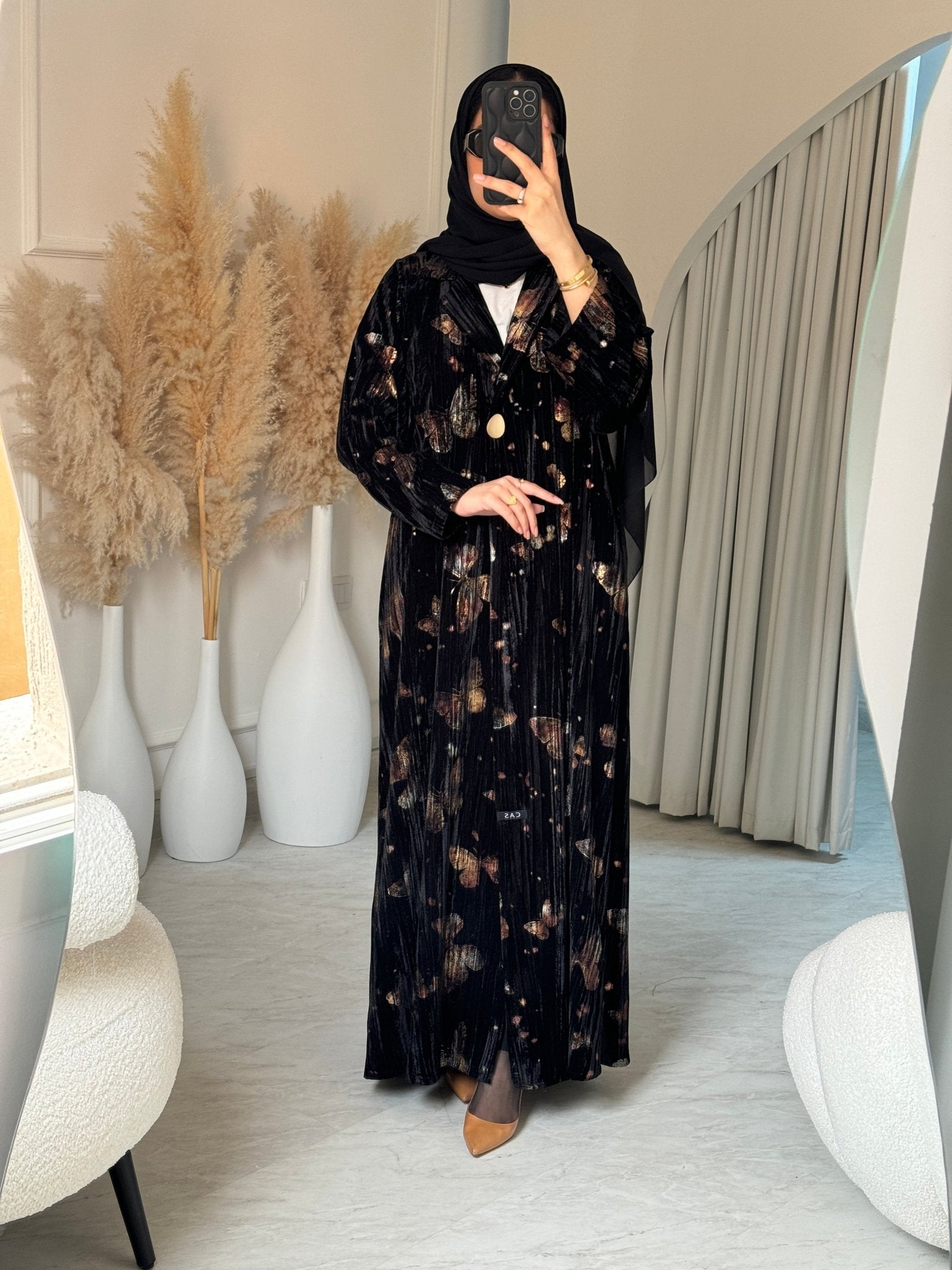 C RTW Black Butterfly Abaya