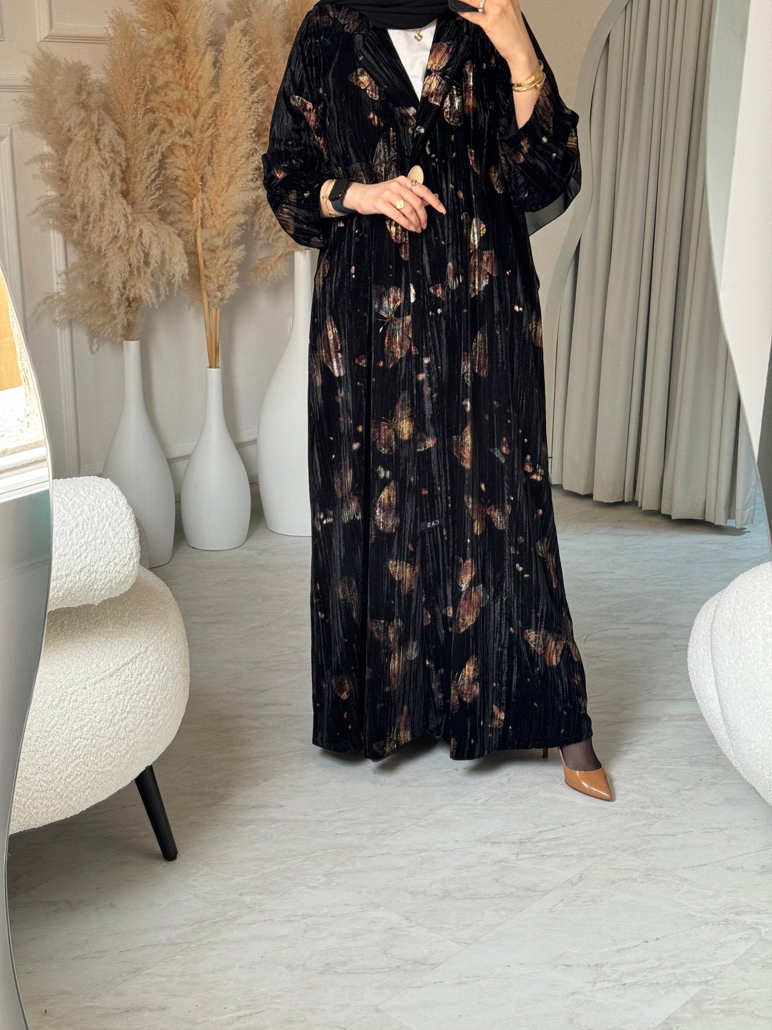 C RTW Black Butterfly Abaya