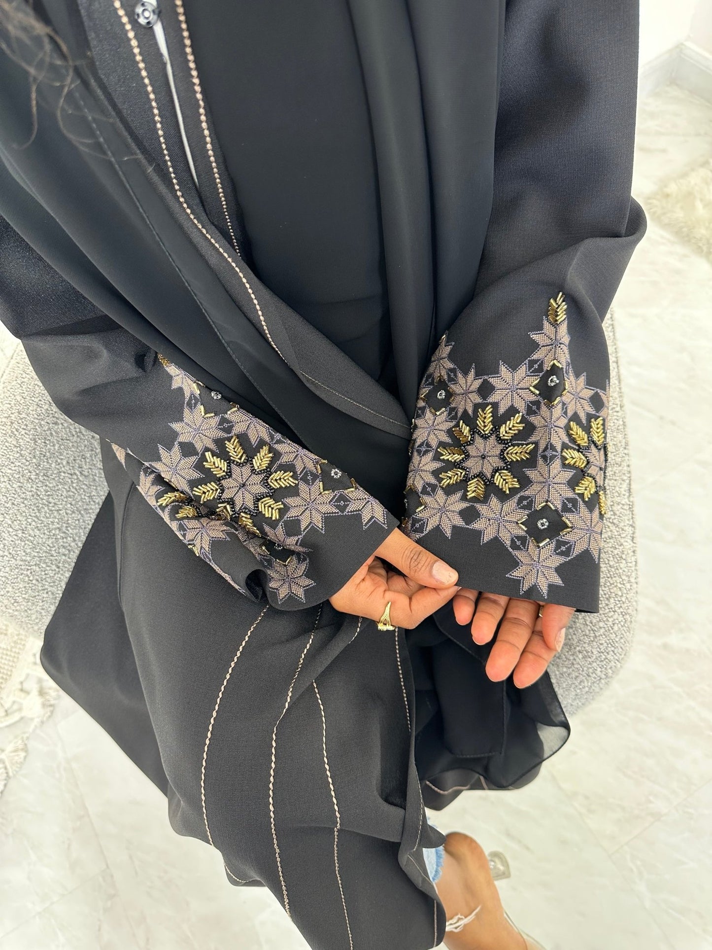 C RTW Black Summer Work Abaya 29