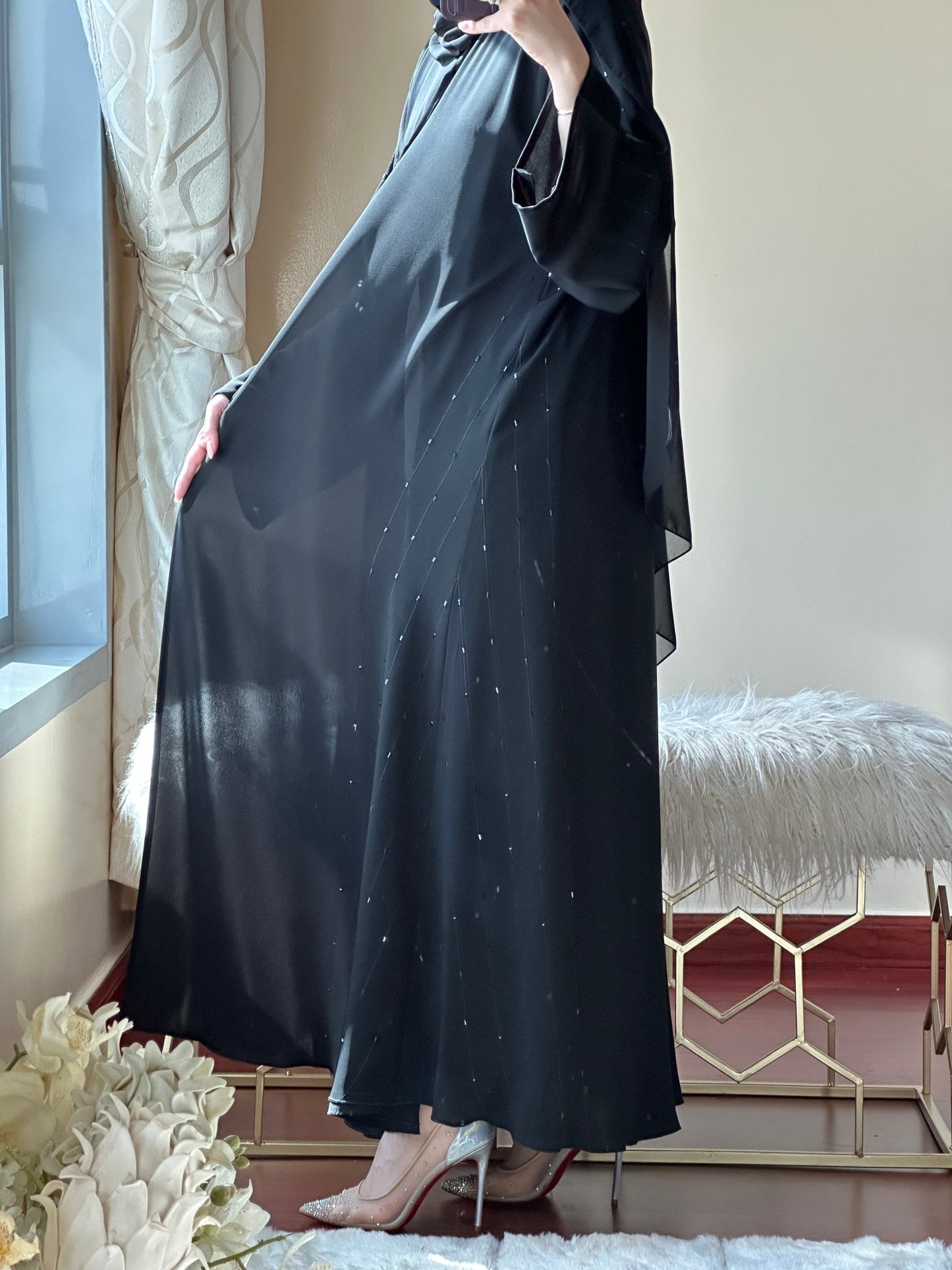 C - RTW - Black - Work - Abaya - Set - 107