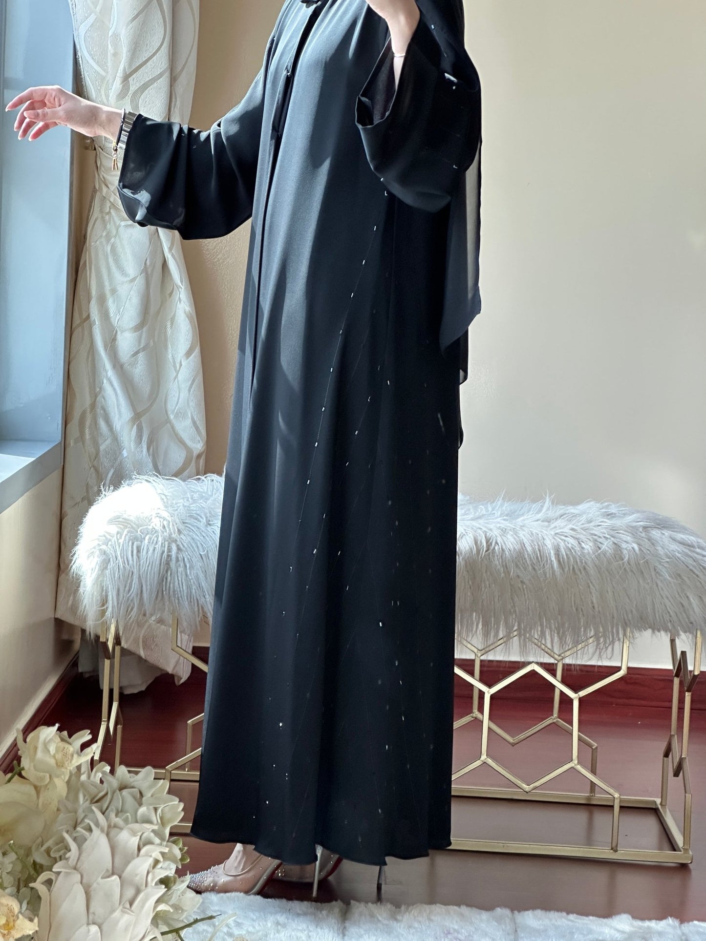 C - RTW - Black - Work - Abaya - Set - 107