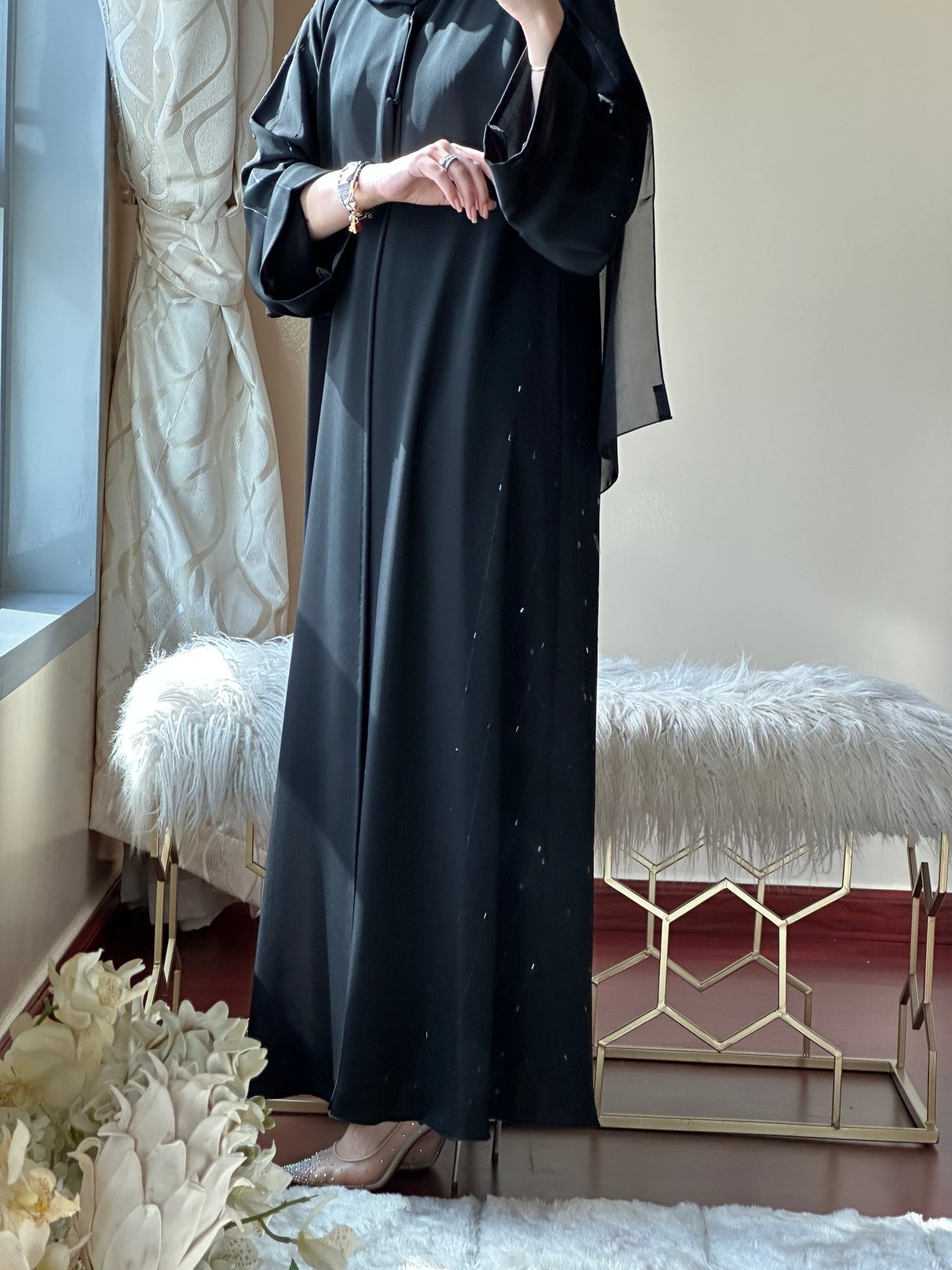 C - RTW - Black - Work - Abaya - Set - 107