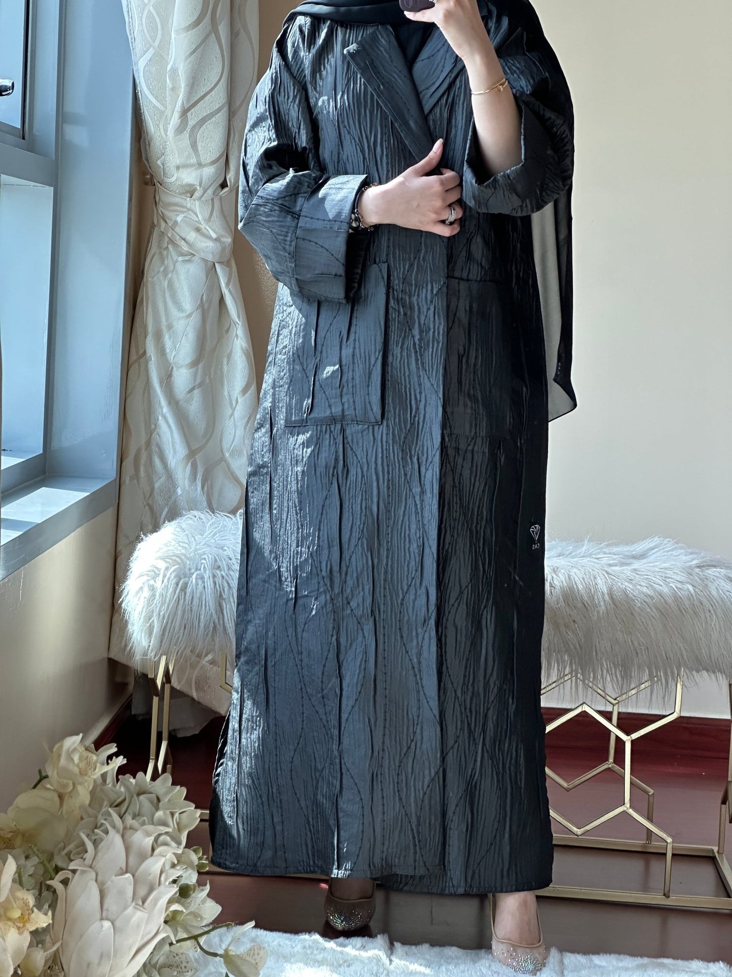 C - RTW - Black - Work - Abaya - Set - 110