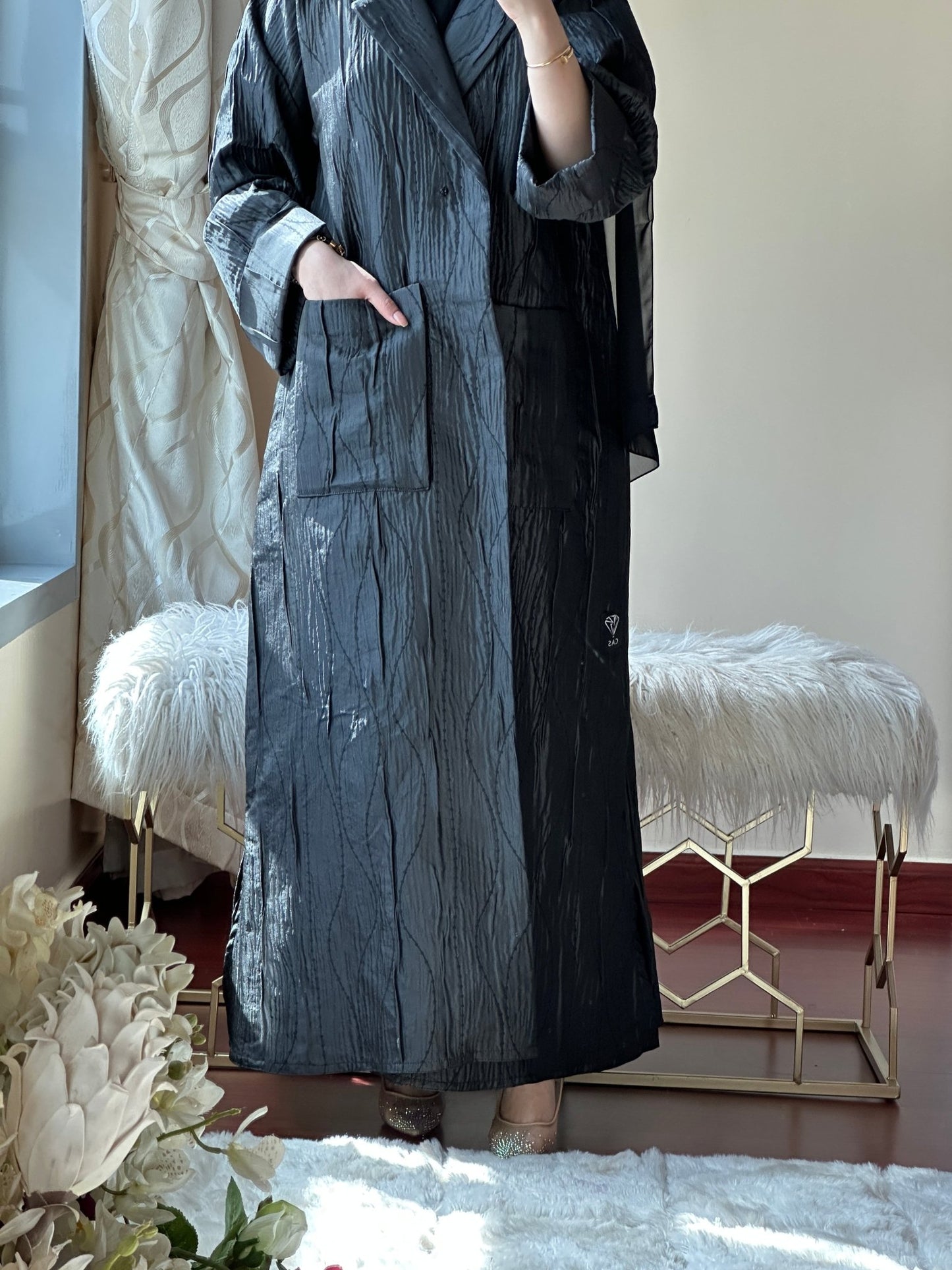 C - RTW - Black - Work - Abaya - Set - 110