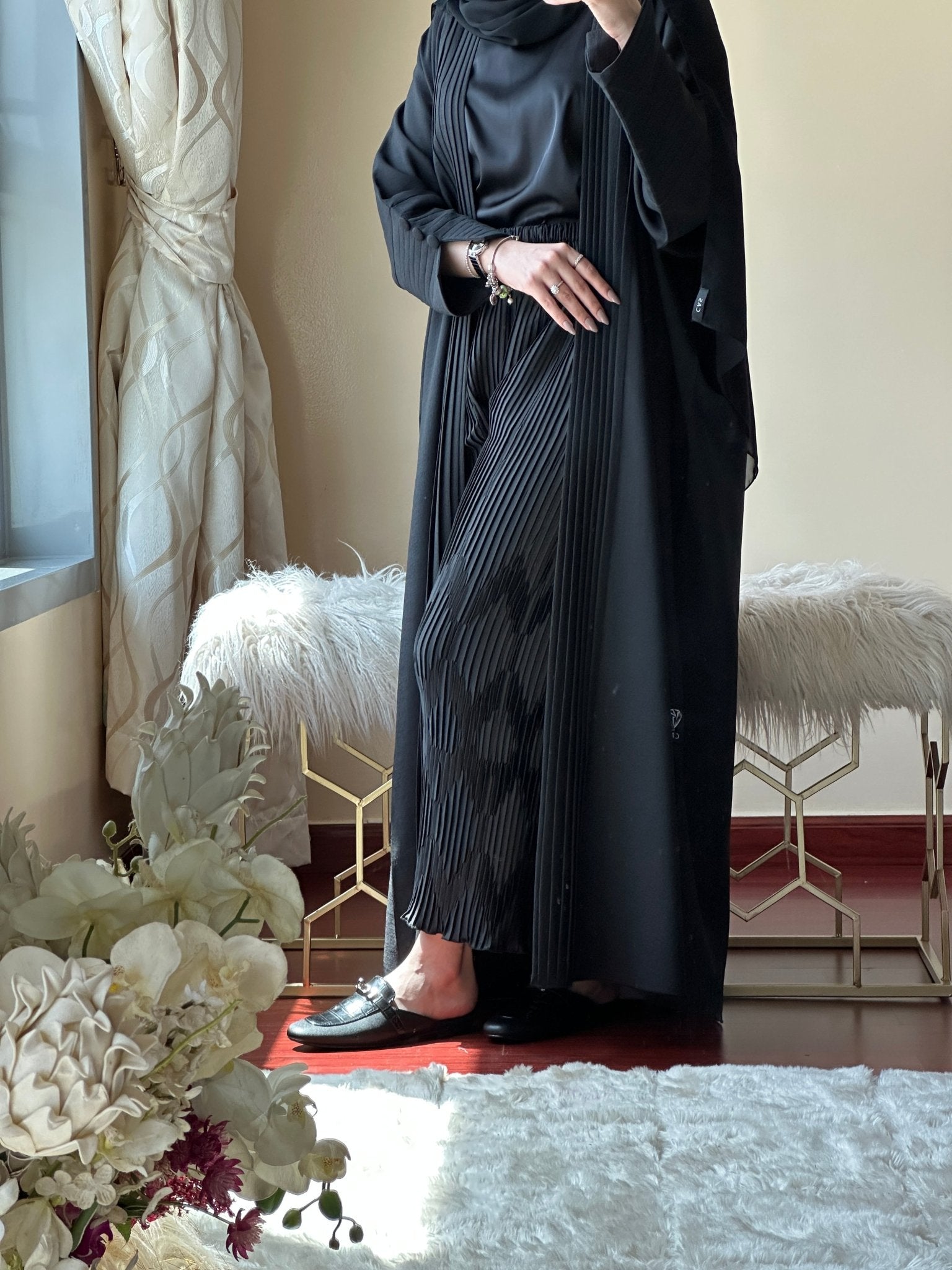 C - RTW - Black - Work - Abaya - Set - 122 - 01