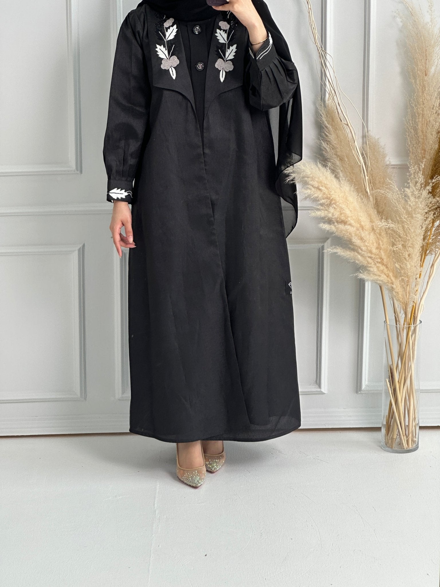 C - RTW - Black - Work - Abaya - Set - 155