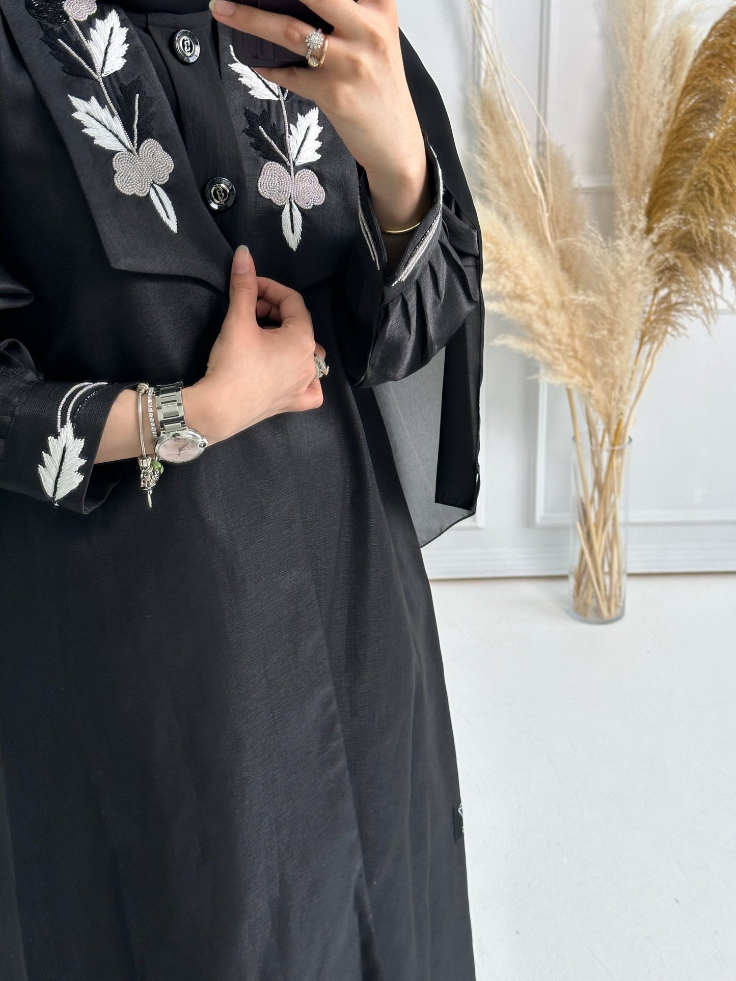 C - RTW - Black - Work - Abaya - Set - 155