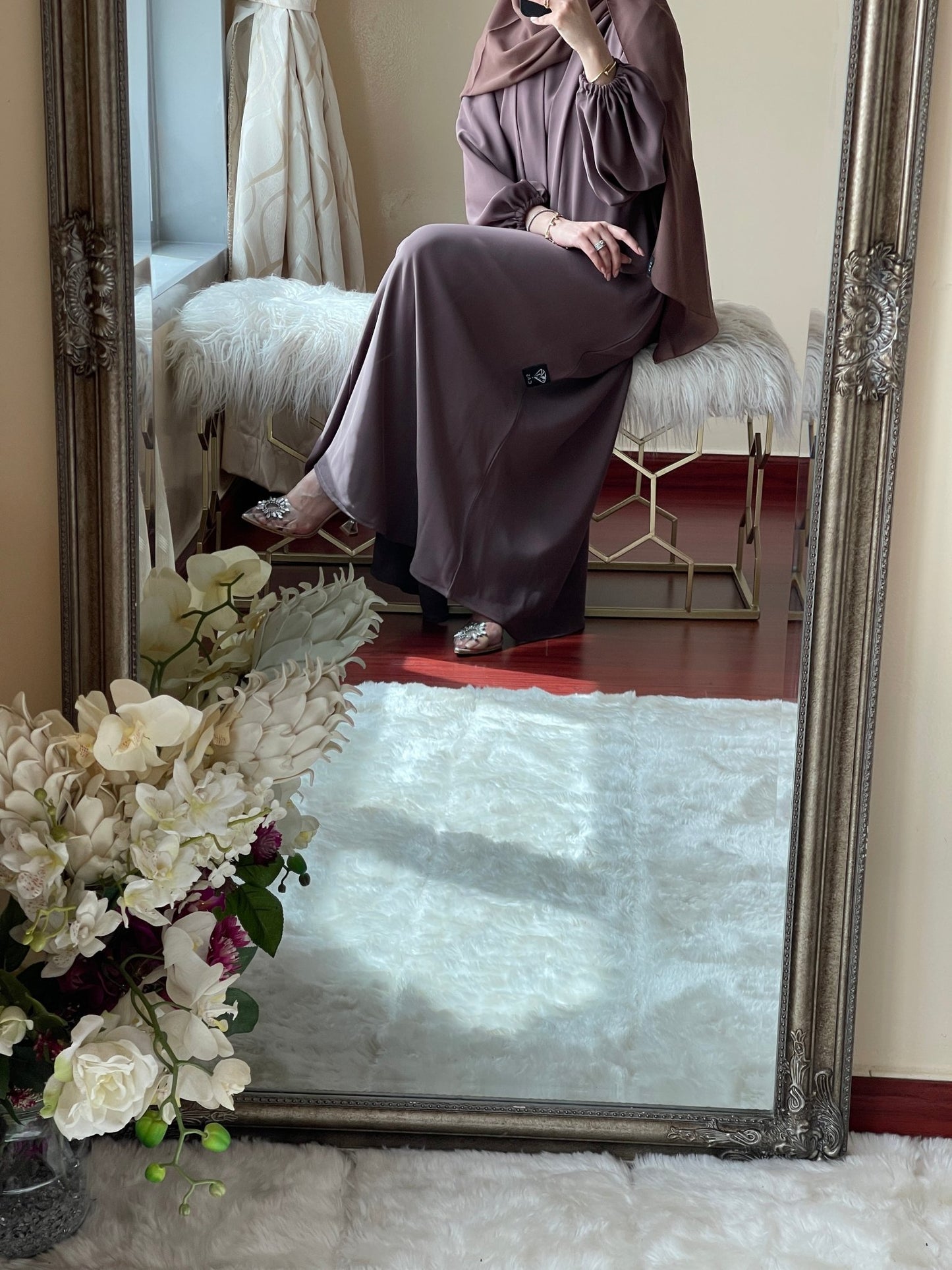 C RTW Brown Nada Abaya Set