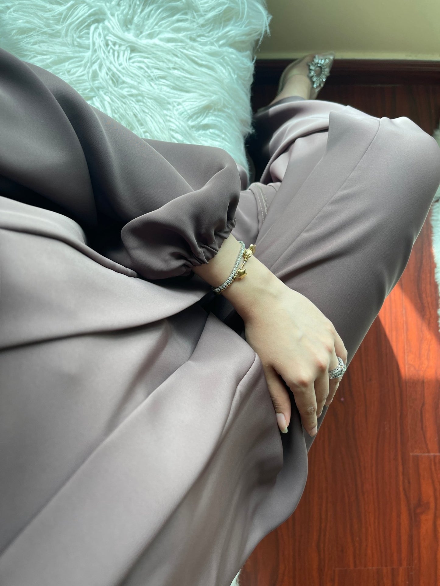 C RTW Brown Nada Abaya Set