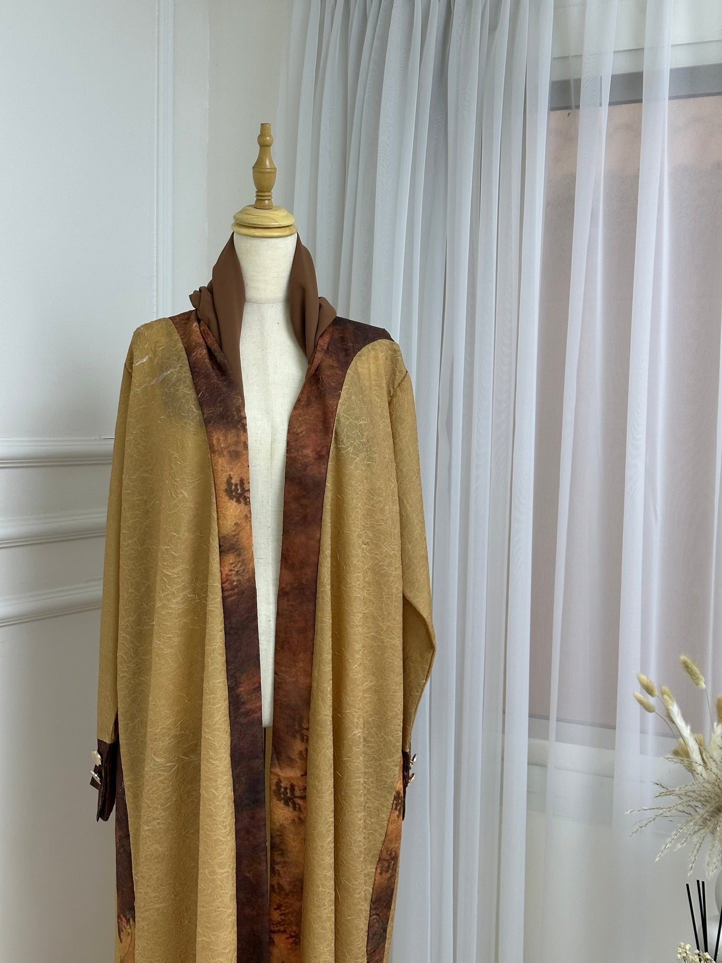 C RTW Gold Printed Abaya