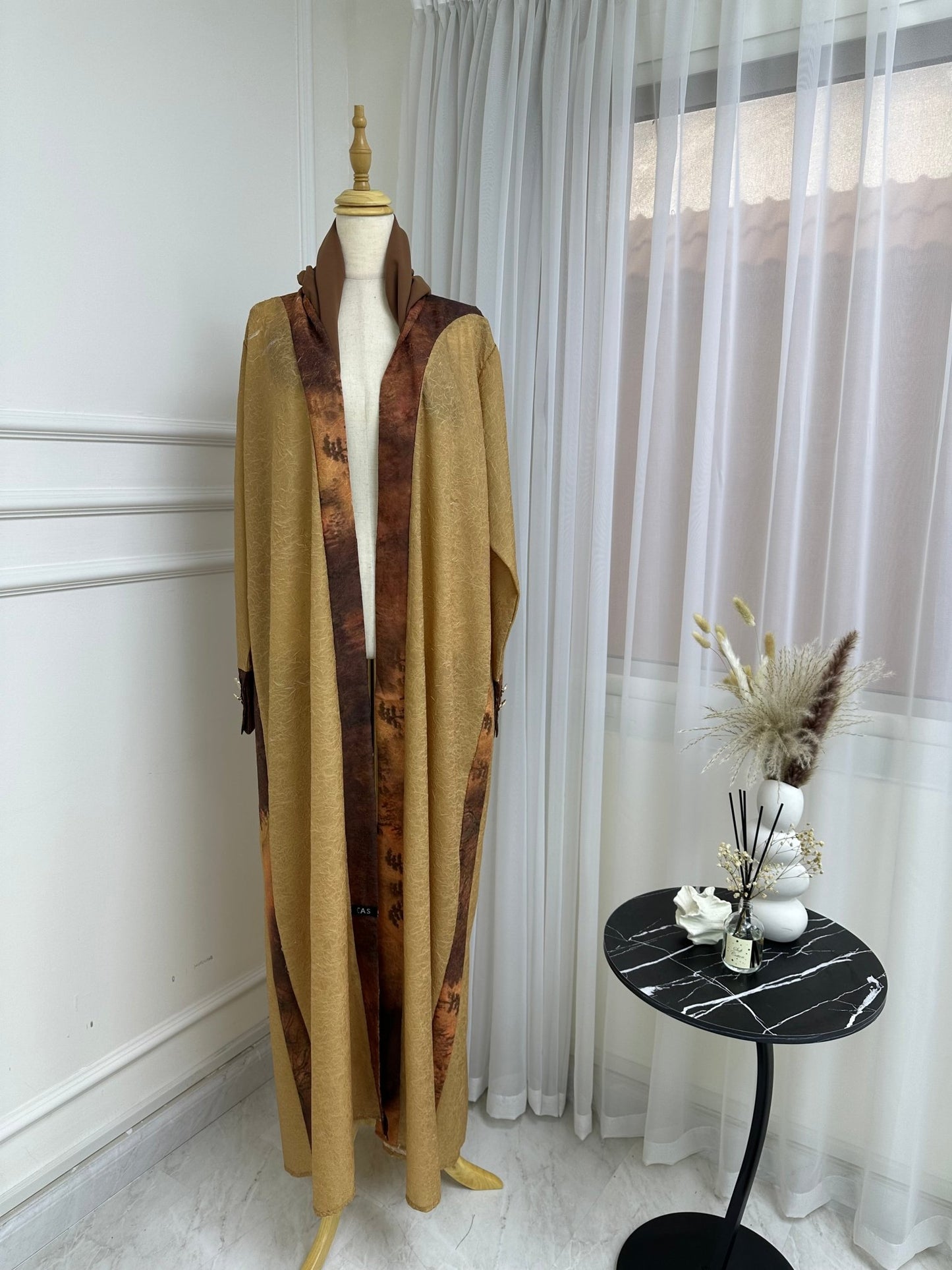 C RTW Gold Printed Abaya