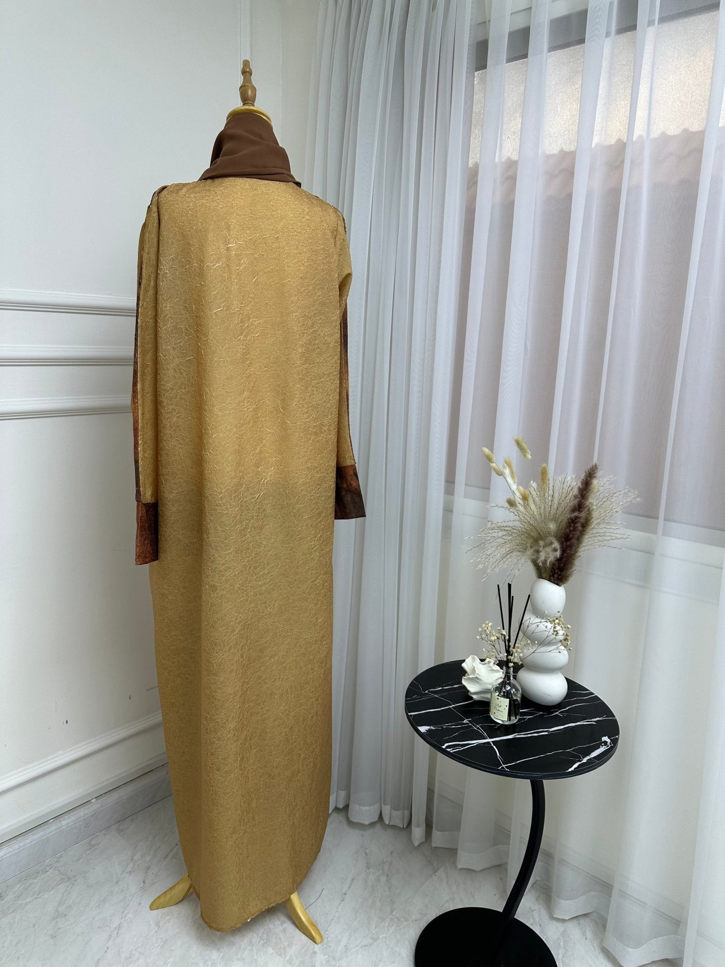 C RTW Gold Printed Abaya