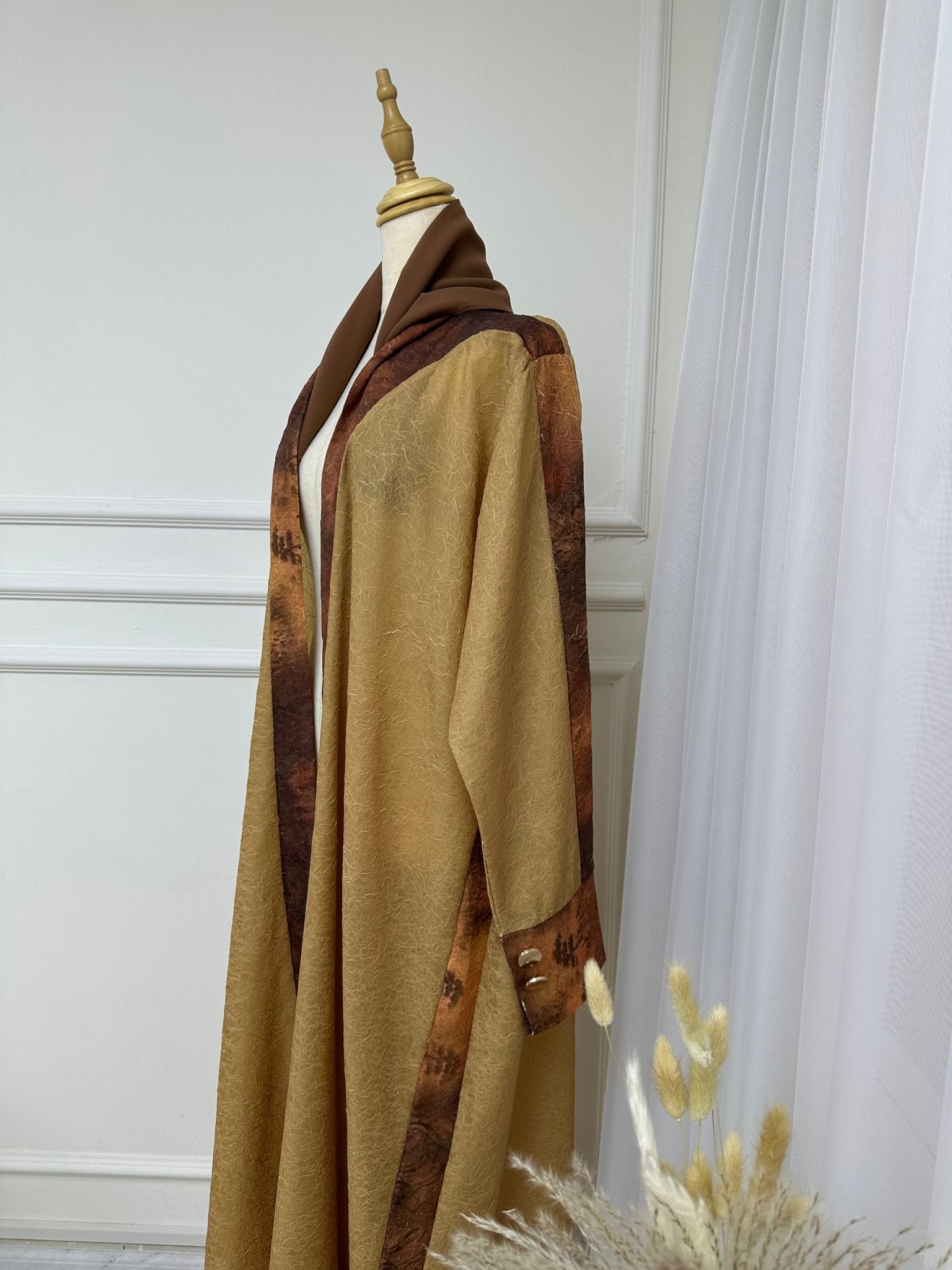 C RTW Gold Printed Abaya