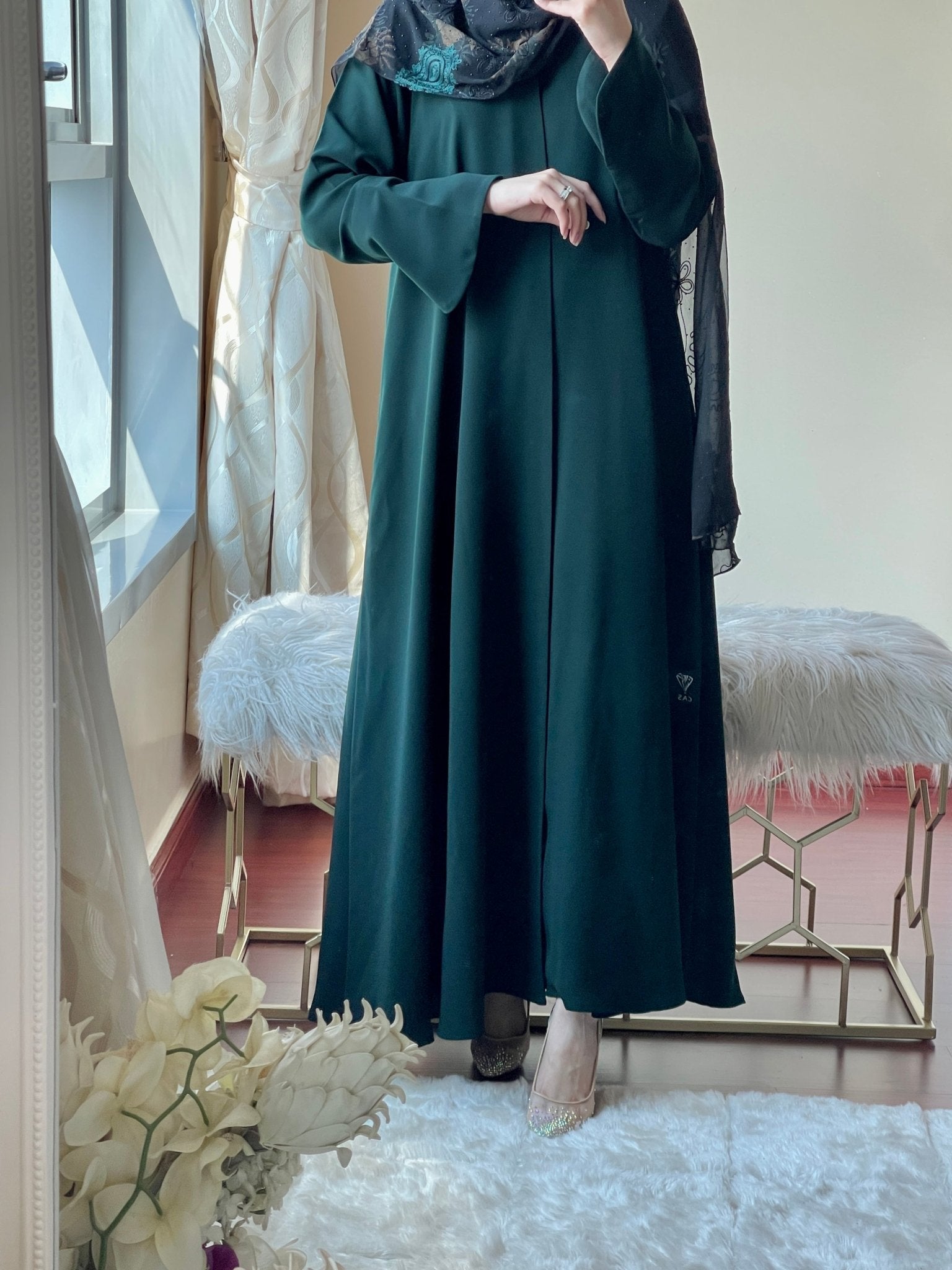 C RTW Green Abaya Set