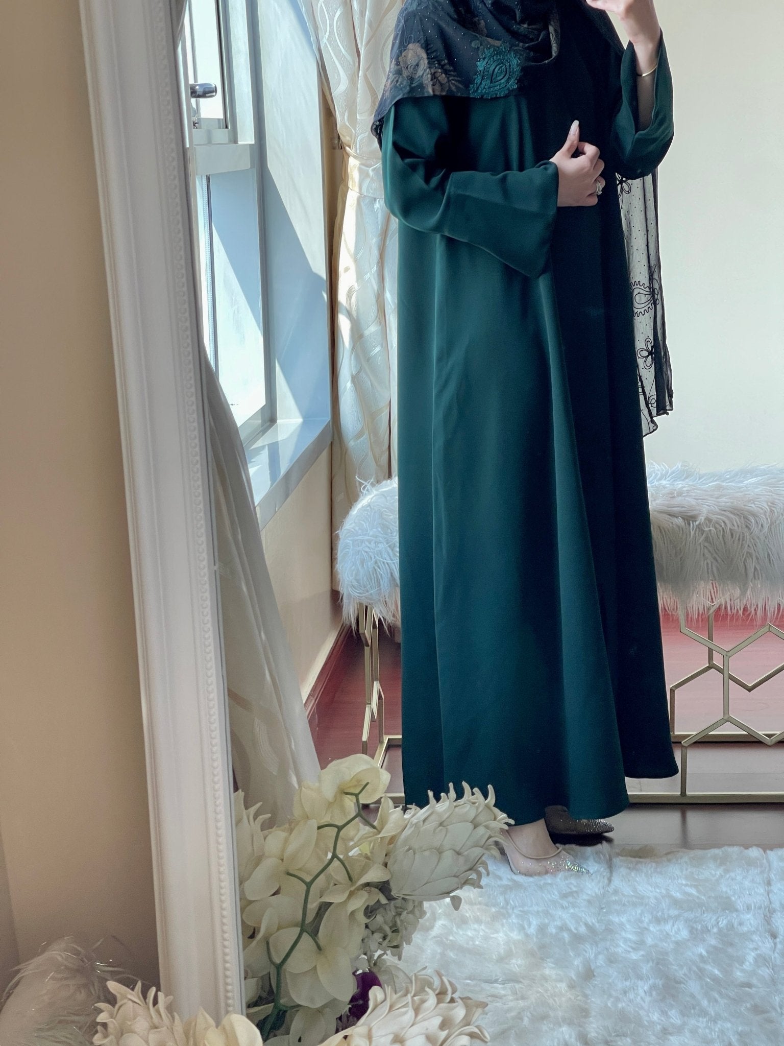 C RTW Green Abaya Set