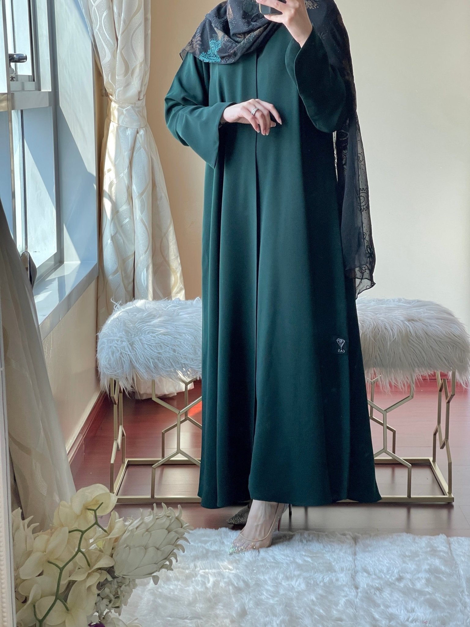 C RTW Green Abaya Set