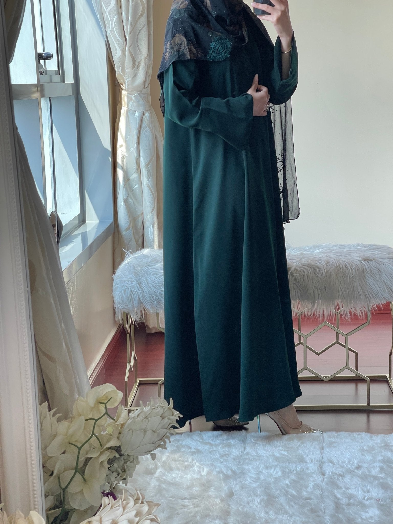 C RTW Green Abaya Set