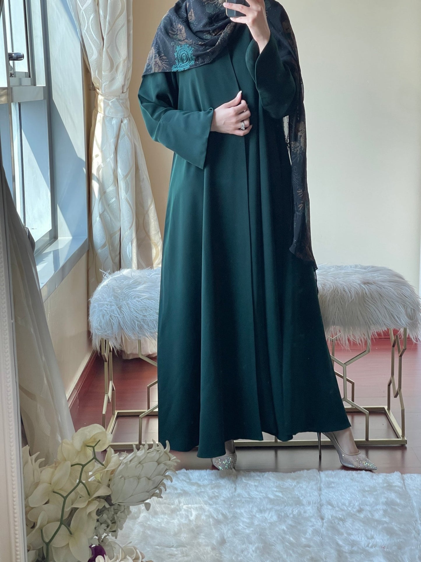 C RTW Green Abaya Set