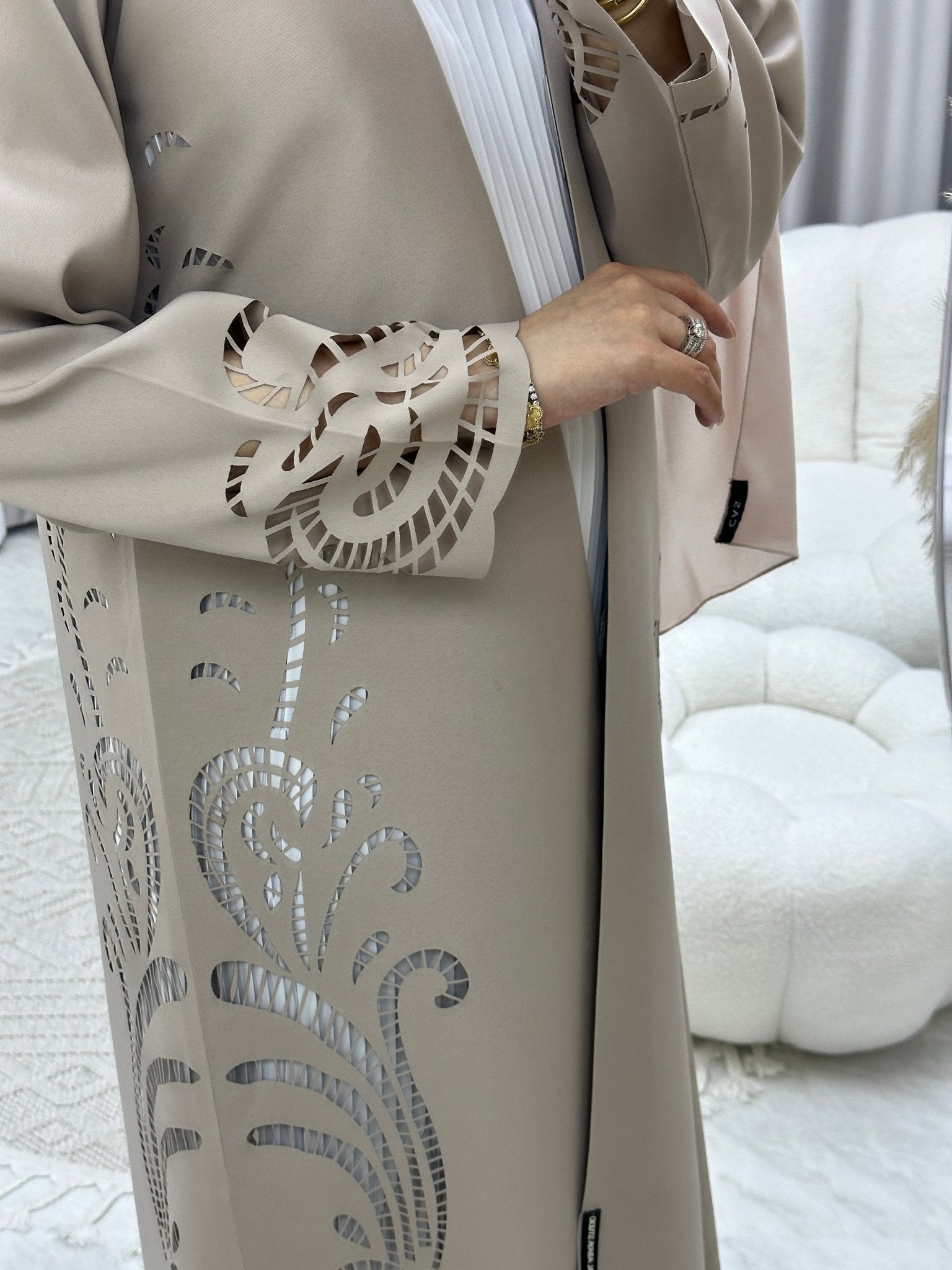 C RTW Lasercut Satin Ramadan Abaya