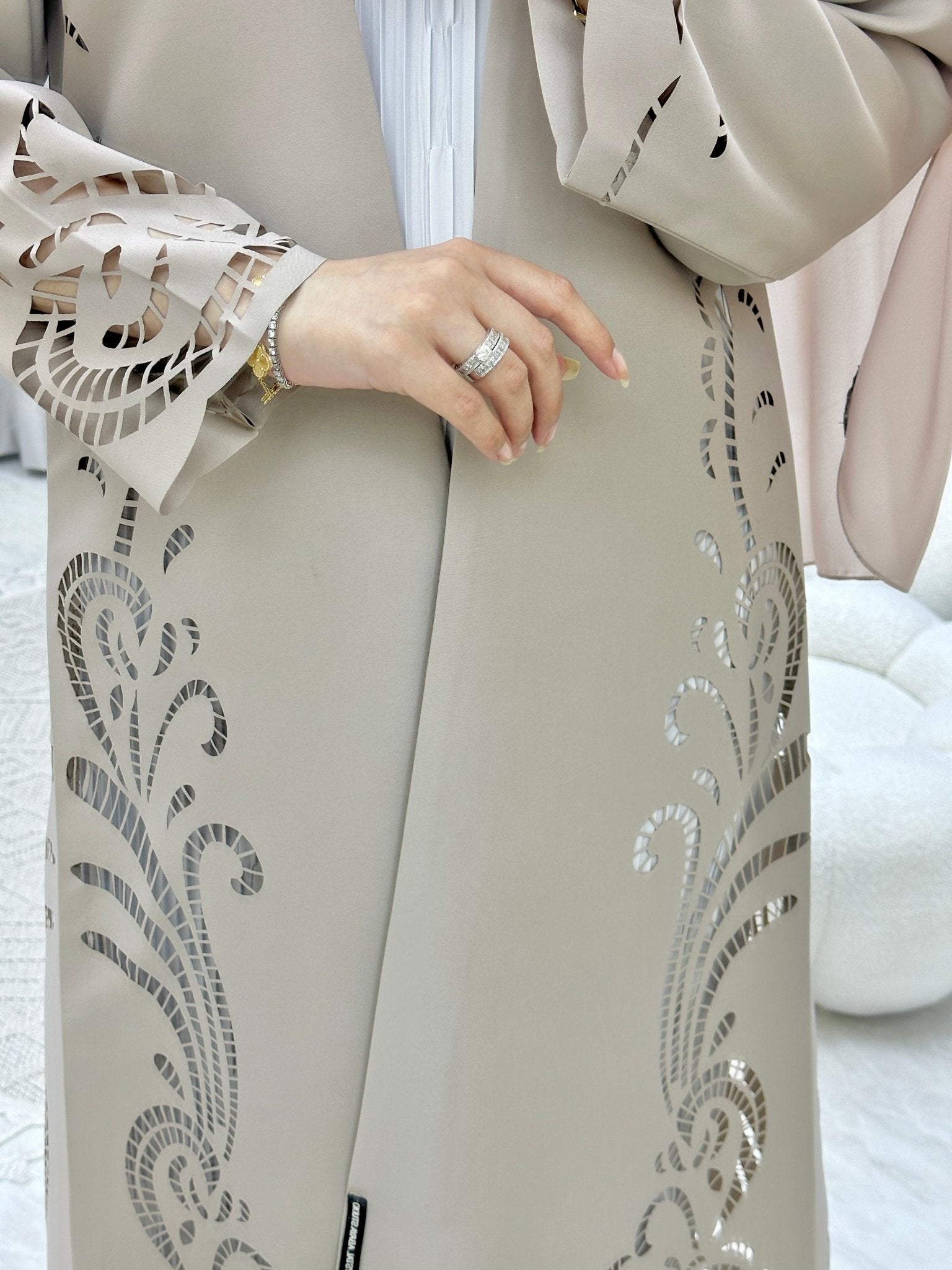 C RTW Lasercut Satin Ramadan Abaya